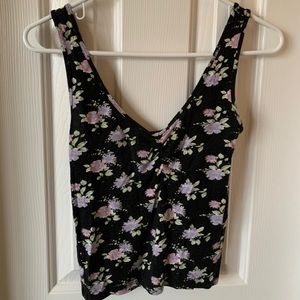 floral bodycon tank top